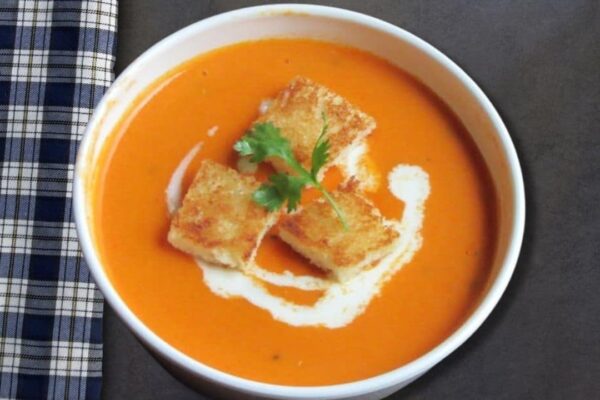 Homemade Creamy Tomato Soup, homemade and freshly served