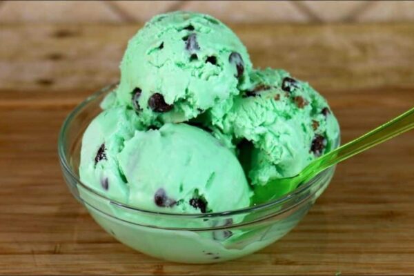 Mint Chocolate Chip Ice Cream (No Machine Needed), homemade and freshly served