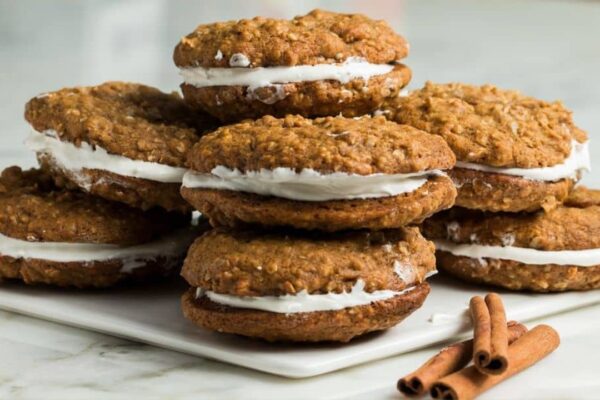 Homemade Oatmeal Cream Pies, homemade and freshly served