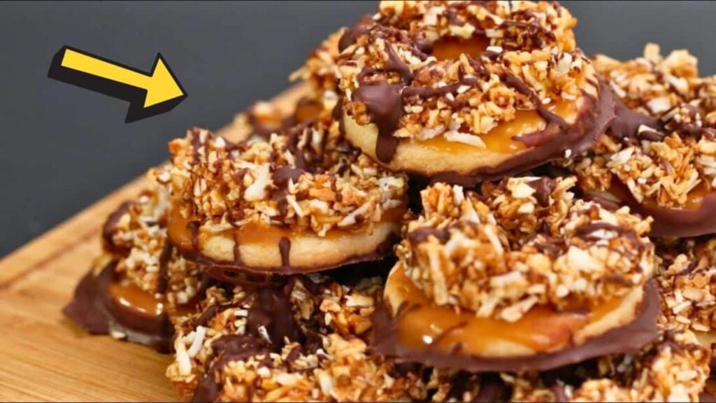 Homemade Samoas, homemade and freshly served