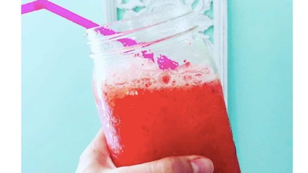 Homemade Strawberry Moonshine, homemade and freshly served