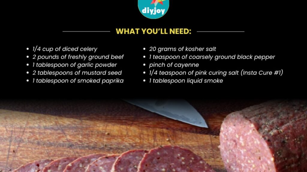 Homemade 24-Hour Summer Sausage, homemade and freshly served