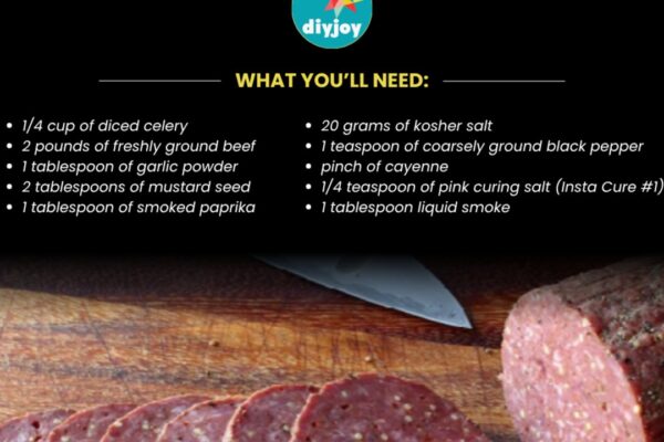 Homemade 24-Hour Summer Sausage, homemade and freshly served