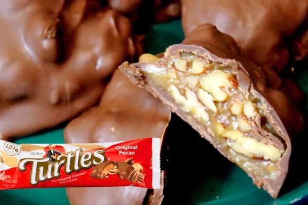 Homemade Turtles Chocolate Candy, homemade and freshly served