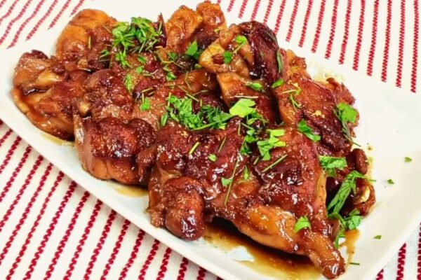 Honey Butter Glazed Chicken Thighs, homemade and freshly served
