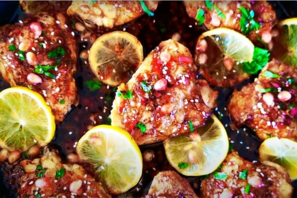 Honey and Pomegranate Chicken, homemade and freshly served