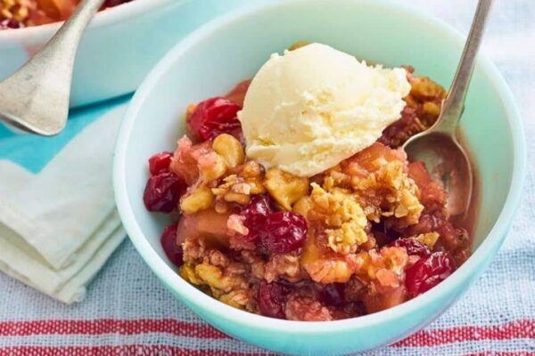 Hot Cranberry Bake, homemade and freshly served