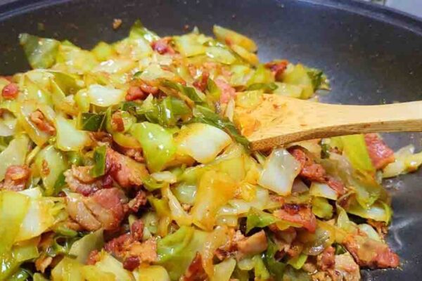Hot Honey Fried Cabbage, homemade and freshly served