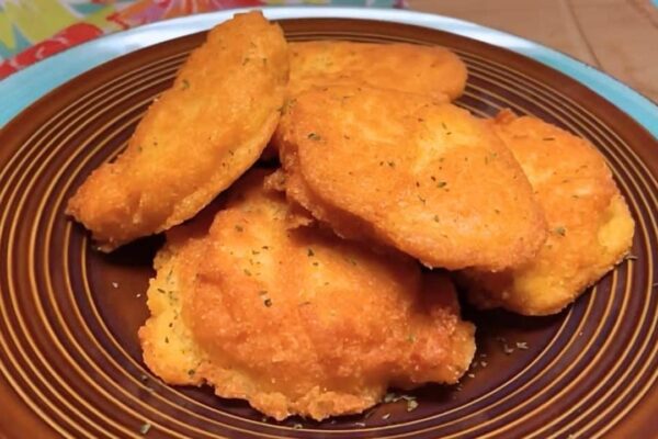 Hot Water Cornbread, homemade and freshly served