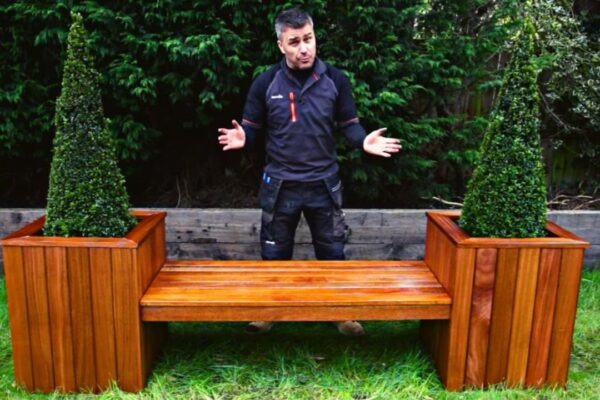 Finished How To Build A Garden Bench With Planters, a completed DIY project