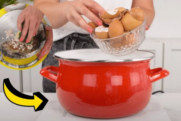 How to Clean Burnt Pots Using Eggshells, homemade and freshly served