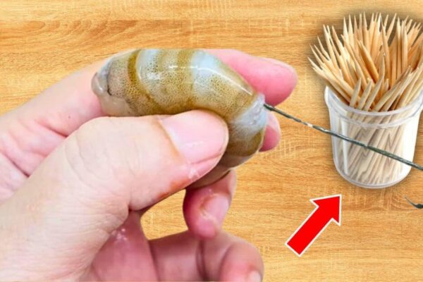 Quick and Easy Way to Devein Shrimp Using a Toothpick, homemade and freshly served