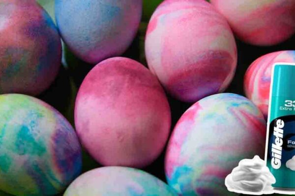 How To Dye Eggs with Shaving Cream, homemade and freshly served