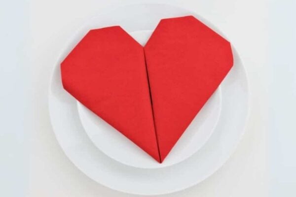 How to Fold a Napkin into a Heart