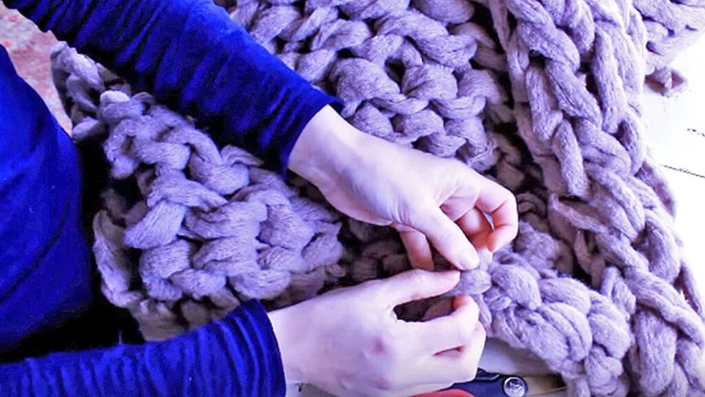 Finished How to Knit and Ultra-Cozy Blanket, a completed DIY project
