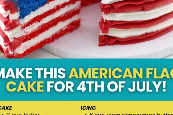 Easy 4th Of July Inspired Cake, homemade and freshly served