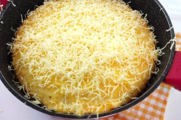 A Cheese Pie In A Pan, homemade and freshly served