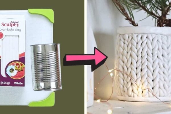 Finished a Chunky Knit Planter from a Tin Can, a completed DIY project