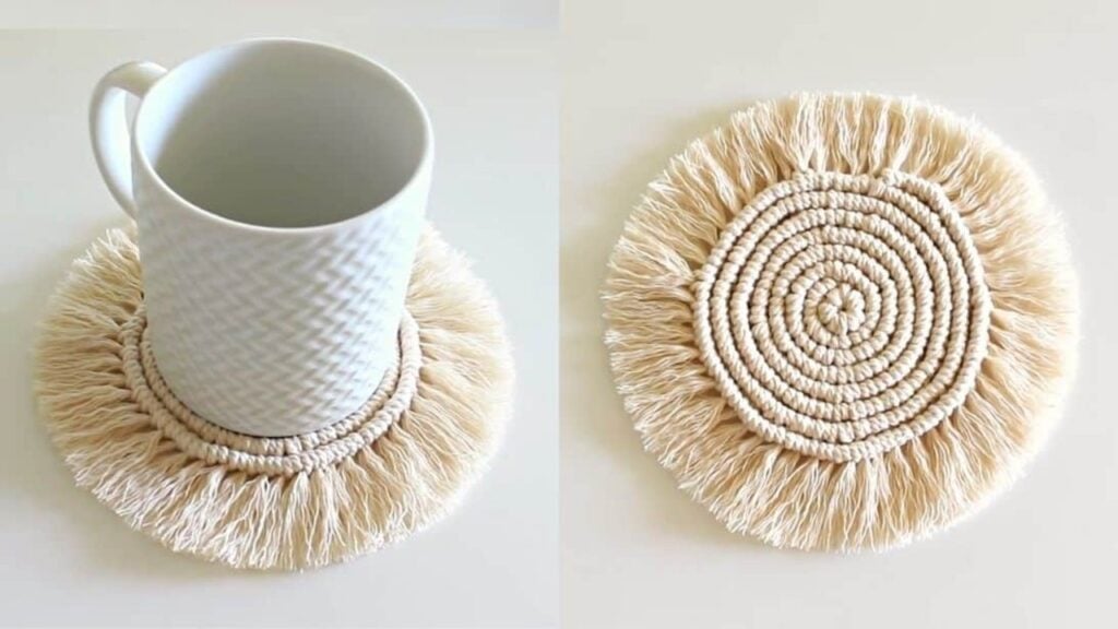 Finished A DIY Macramé Coaster, a completed DIY project