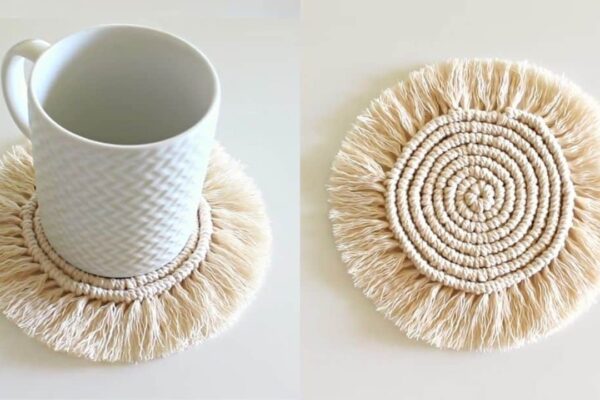 Finished A DIY Macramé Coaster, a completed DIY project