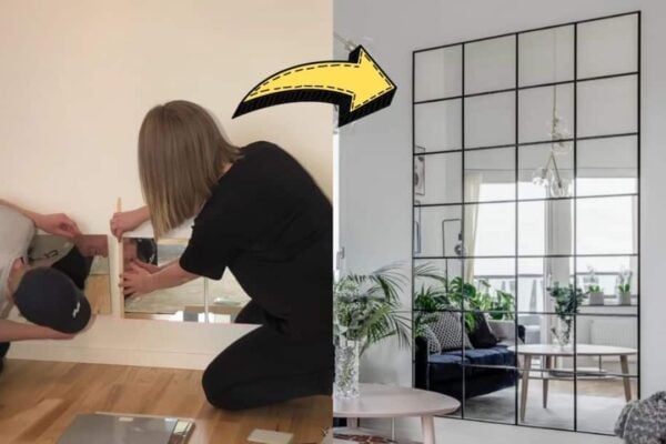 Finished A DIY IKEA Mirror Wall Under $85, a completed DIY project