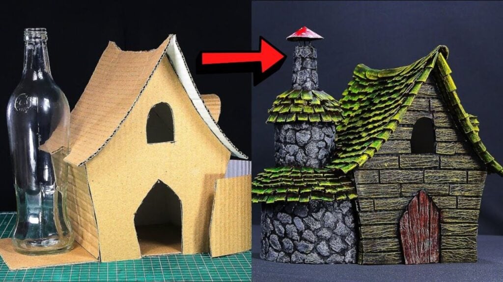 Finished A DIY Witch House Using Cardboard, a completed DIY project