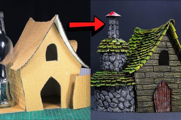Finished A DIY Witch House Using Cardboard, a completed DIY project