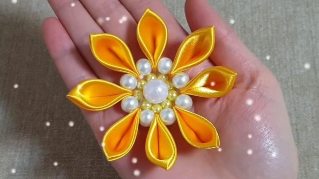 Finished a Flower With a Ribbon, a completed DIY project