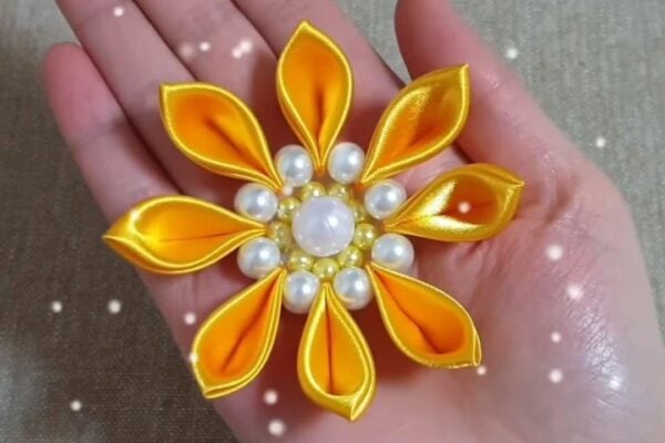 Finished a Flower With a Ribbon, a completed DIY project