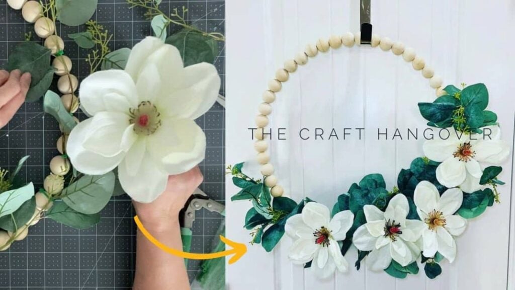 Finished a Magnolia Winter Bead Wreath, a completed DIY project