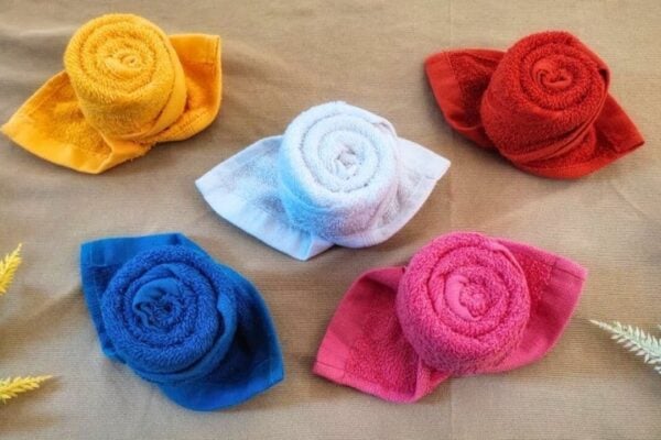 Finished a Rose Using a Towel, a completed DIY project