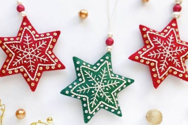 Finished a Star Ornament with Felt, a completed DIY project