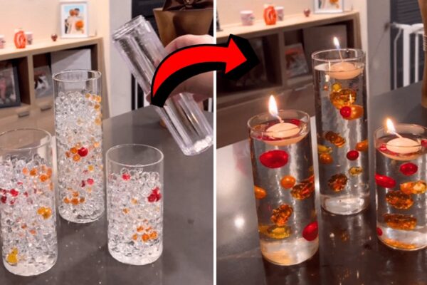 Finished DIY Thanksgiving Water Candle, a completed DIY project