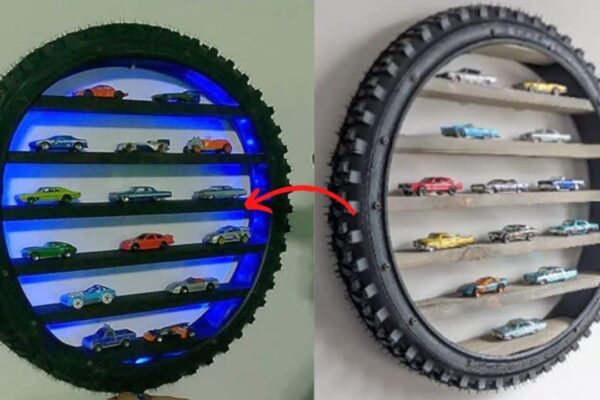 Finished a Toy Shelf from an Old Tire, a completed DIY project