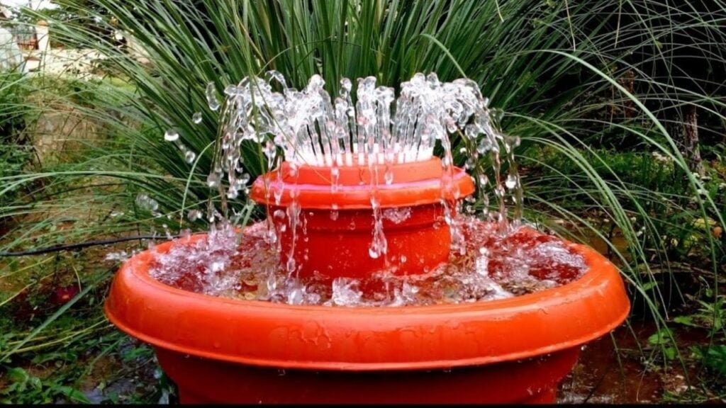 Finished an Outdoor Fountain Using Plastic Pots, a completed DIY project