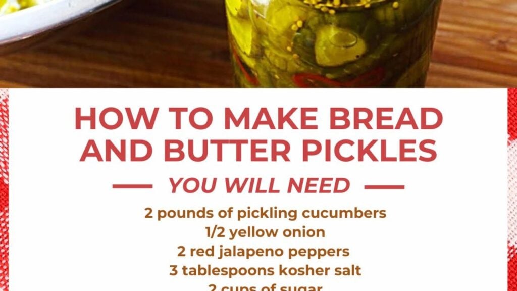 Bread And Butter Pickles, homemade and freshly served