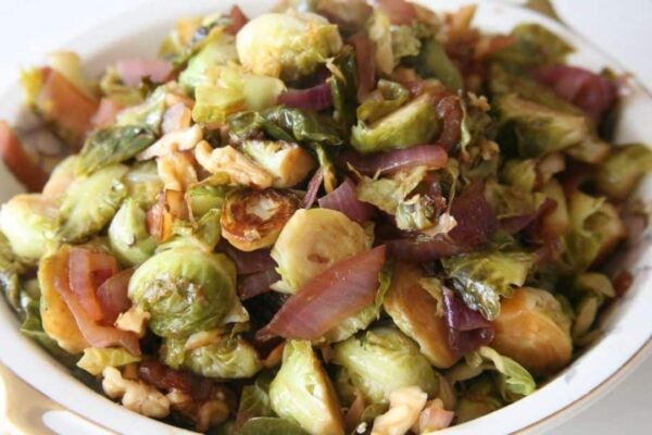 Brussel Sprouts With Walnuts, homemade and freshly served