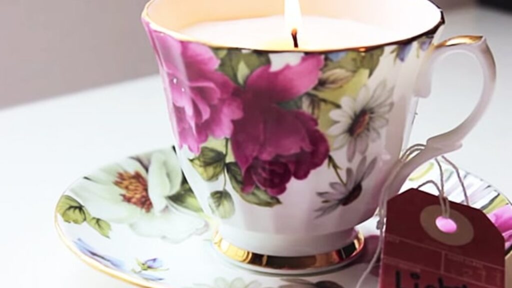 Candles in Teacups, homemade and freshly served