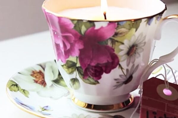 Candles in Teacups, homemade and freshly served