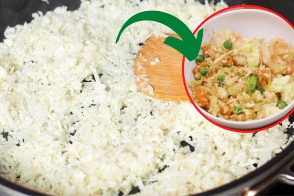 Cauliflower Rice For Keto & Low-Carb Meals, homemade and freshly served