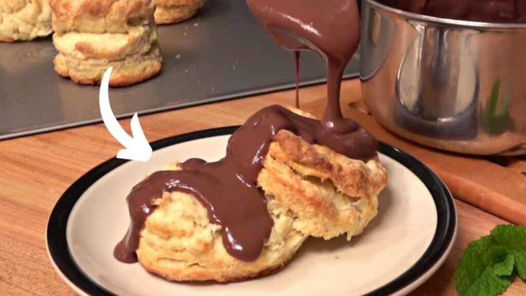 Chocolate Gravy For Biscuits, homemade and freshly served