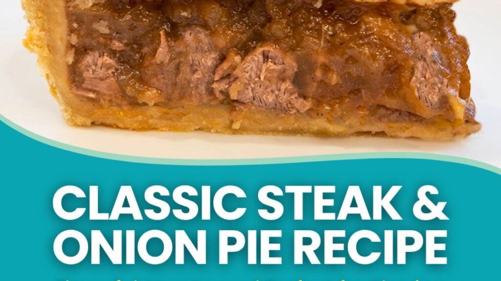 Classic Steak & Onion Pie, homemade and freshly served