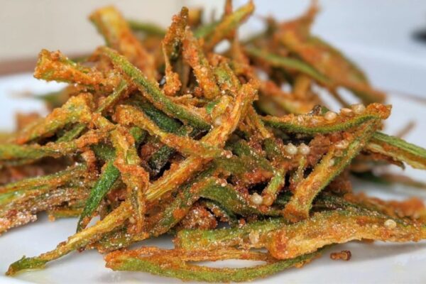 Crispy Fried Okra, homemade and freshly served