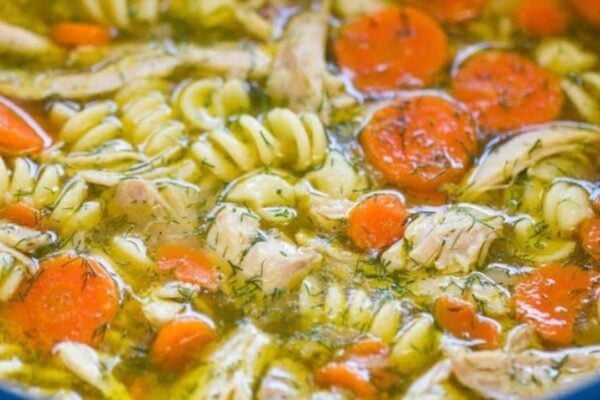 Easy Chicken Noodle Soup, homemade and freshly served