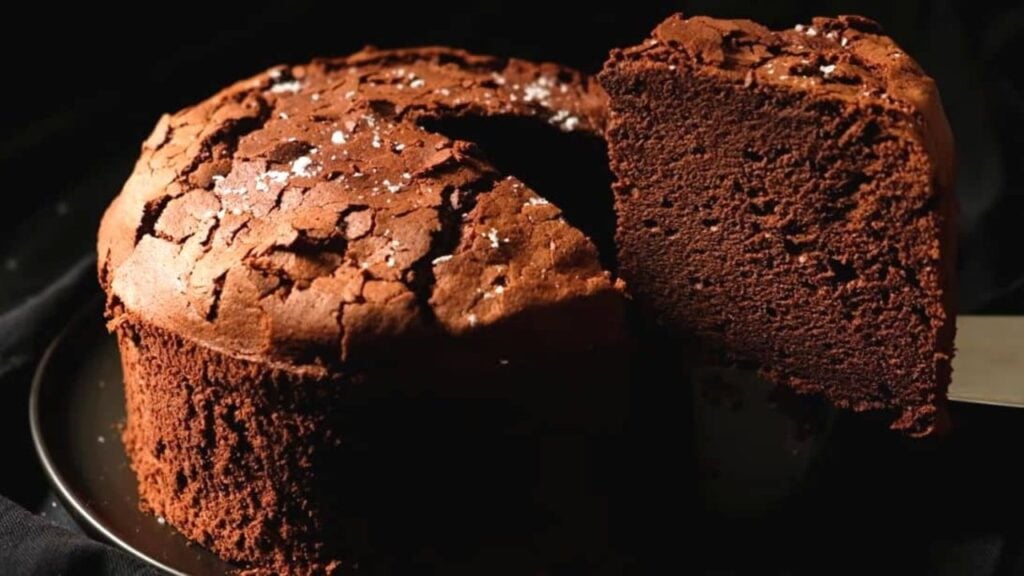 Fluffy Brownie Cake, homemade and freshly served