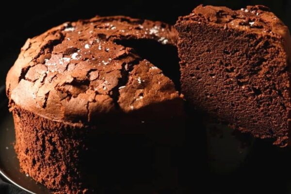 Fluffy Brownie Cake, homemade and freshly served