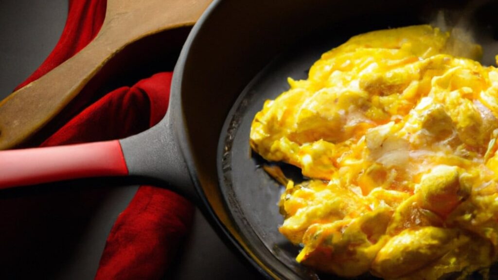 Fluffy Scrambled Eggs, homemade and freshly served