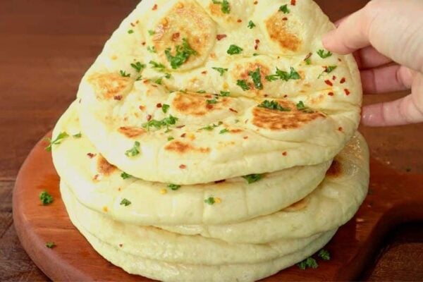 Soft & Fluffy Grilled Flatbread, homemade and freshly served