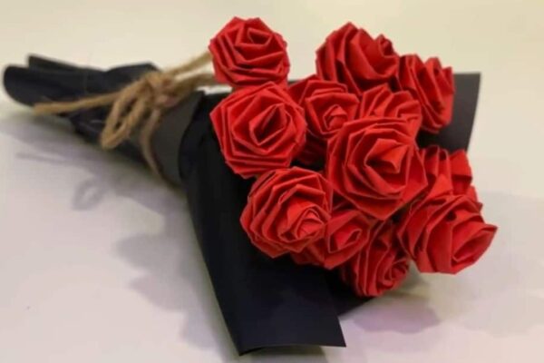 Finished Mini Paper Flower Bouquet, a completed DIY project