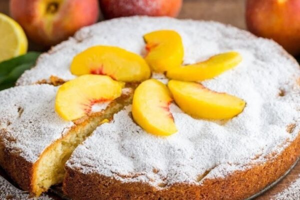 Peach Cake With Just 4 Steps, homemade and freshly served
